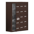 Cell Phone Locker, 24 in W, 9 1/4 in D, 31 in H, (3) Wide, (5) Tier, Bronze