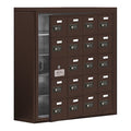 Cell Phone Locker, 30 1/2 in W, 9 1/4 in D, 31 in H, (4) Wide, (5) Tier, Bronze
