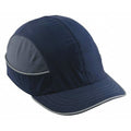 Bump Cap, Short Brim Baseball, ABS, Hook-and-Loop Suspension, Navy, Fits Hat Size XL
