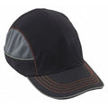 Bump Cap, Long Brim Baseball, ABS, Hook-and-Loop Suspension, Black, Fits Hat Size XL