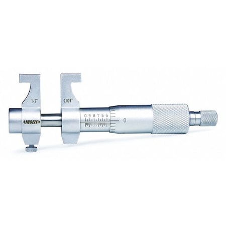 Inside Micrometer, Adjustable Rod Type, 1 to 2", 0.001"