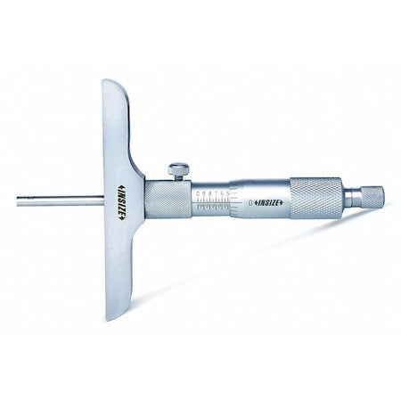 Depth Micrometer, 4" L Base, Flat Anvil