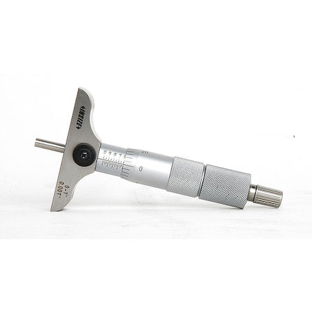 Depth Micrometer, 4" L Base, Flat Anvil