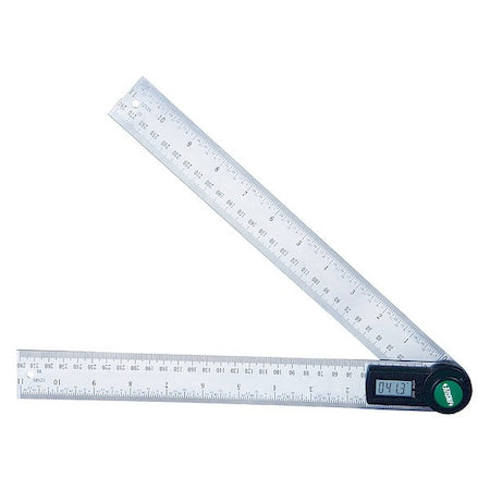 Digital Protractor, 12" L, Stainless steel