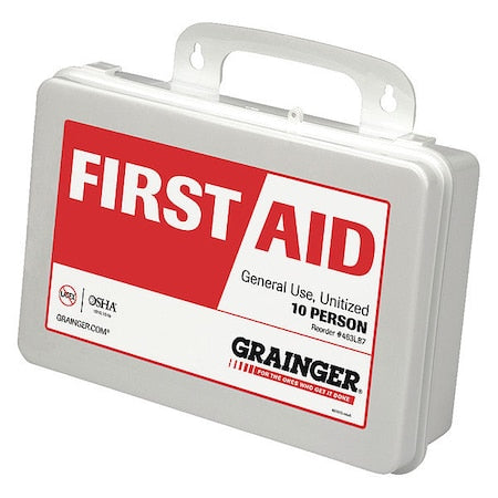 First Aid Kit and Housing, Plastic 79 Components, 10 People Served