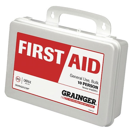 First Aid Kit and Housing, Plastic 122 Components, 10 People Served