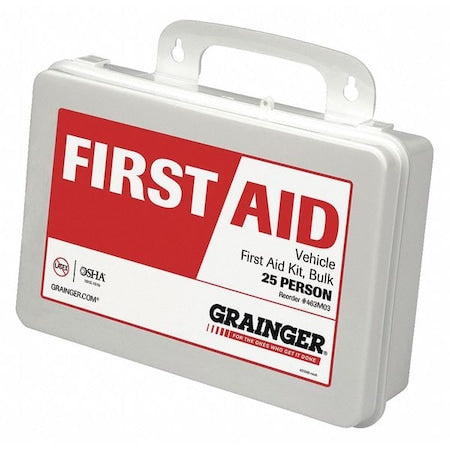 First Aid Kit and Housing, Plastic 96 Components, 25 People Served