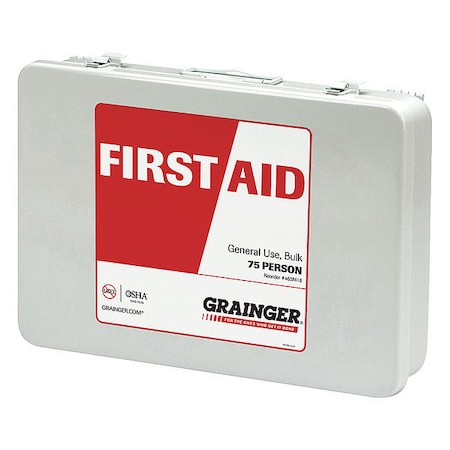 First Aid Kit and Housing, Metal 218 Components, 75 People Served