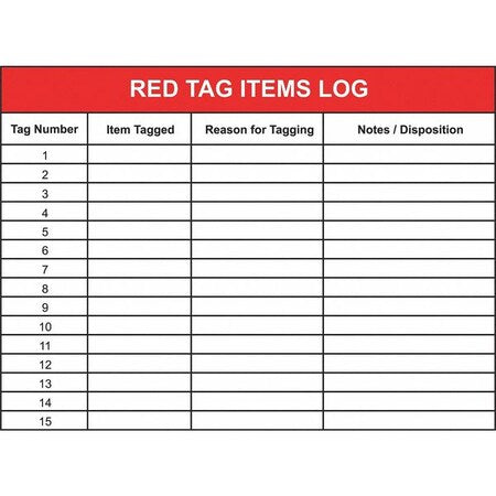 Red Tag Board, Plastic, 36 in, 48 in, No Frame Frame, White, Gloss