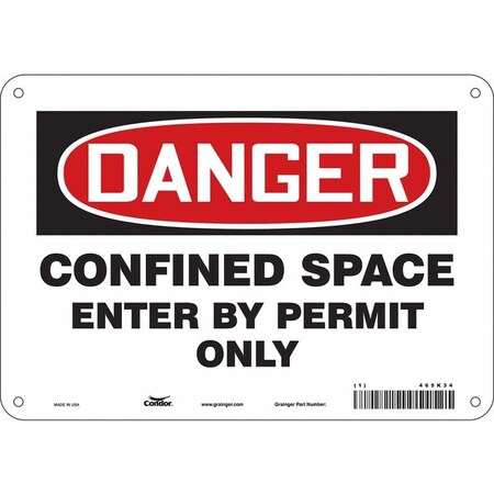 Safety Sign, 7 in Height, 10 in Width, Fiberglass, Vertical Rectangle, English, 465K34