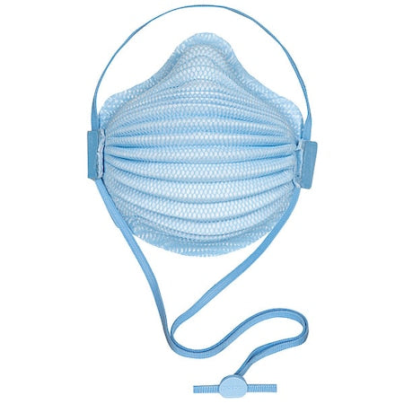 Surgical N95, AirWave, Adj. Smart Strap, Molded Soft Foam Nose Cushion, Blue, M/L, PK 10