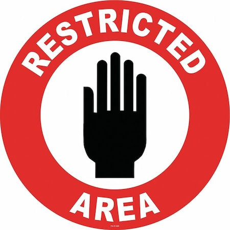 Anti-Slip Floor Sign, 17 in H, 17 in W, Vinyl, Circle, English, FS-17-320