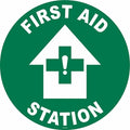 Floor Sign, 17 in H, 17 in W, Vinyl, Circle, English, FS-17-324