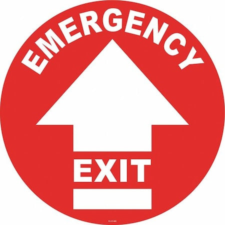 Floor Sign, 17 in H, 17 in W, Vinyl, Circle, English, FS-17-202