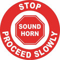 Floor Sign, 17 in H, 17 in W, Vinyl, Circle, English, FS-17-102