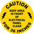 Floor Sign, 17 in H, 17 in W, Vinyl, Circle, English, FS-17-105