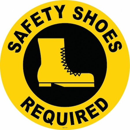 Anti-Slip Floor Sign, 17 in H, 17 in W, Vinyl, Circle, English, FS-17-112