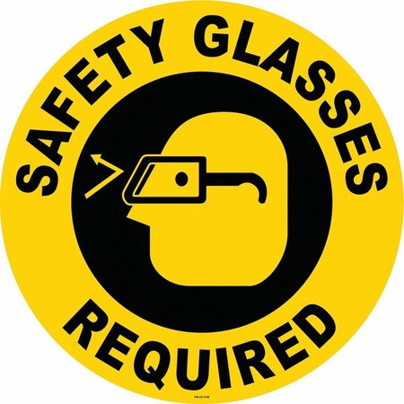 Anti-Slip Floor Sign, 17 in H, 17 in W, Vinyl, Circle, English, FS-17-116