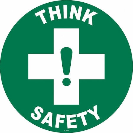 Anti-Slip Floor Sign, 17 in H, 17 in W, Vinyl, Circle, English, FS-17-122