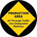 Floor Sign, 17 in H, 17 in W, Vinyl, Circle, English, FS-17-123