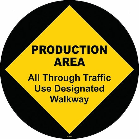 Floor Sign, 17 in H, 17 in W, Vinyl, Circle, English, FS-17-123