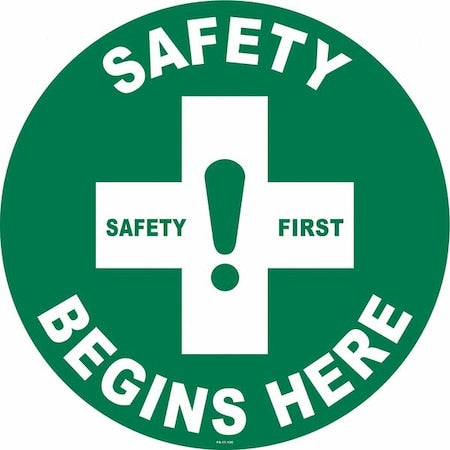 Anti-Slip Floor Sign, 17 in H, 17 in W, Vinyl, Circle, English, FS-17-130