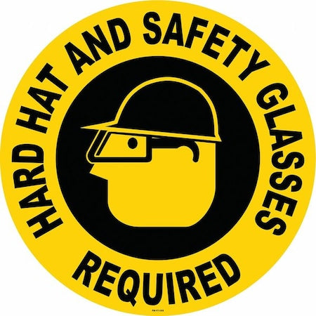 Anti-Slip Floor Sign, 17 in H, 17 in W, Vinyl, Circle, English, FS-17-133