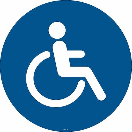 Anti-Slip Floor Sign, 17 in H, 17 in W, Vinyl, Circle, English, FS-17-136