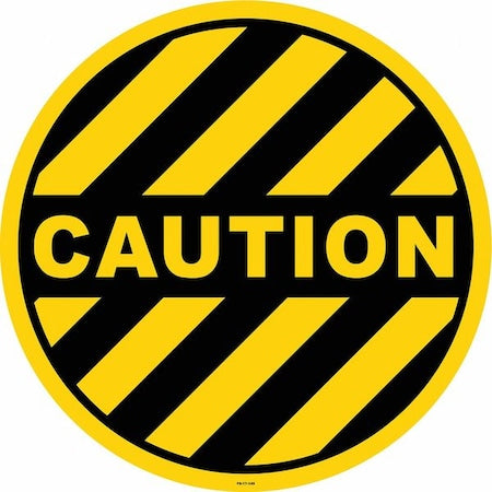 Anti-Slip Floor Sign, 17 in H, 17 in W, Vinyl, Circle, English, FS-17-145