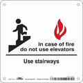 Safety Sign Emergency Exit, Fiberglass, 7 in W, 7 in H, White