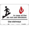Safety Sign Emergency Exit, Fiberglass, 14 in W, 10 in H, White