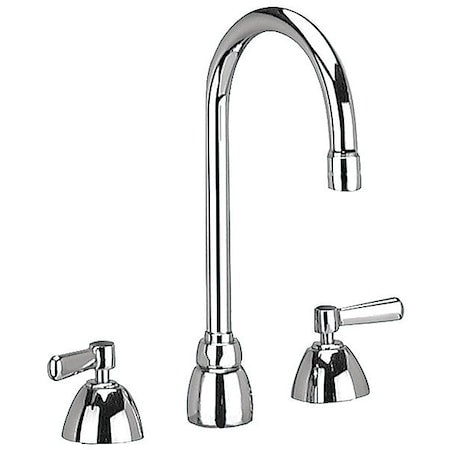 Gooseneck Kitchen Faucet, Manual, 8" Mount, 3 Hole Commercial