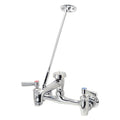 Lever Handle Straight Service Sink Faucet, 8" Mount, Chrome 2 Hole