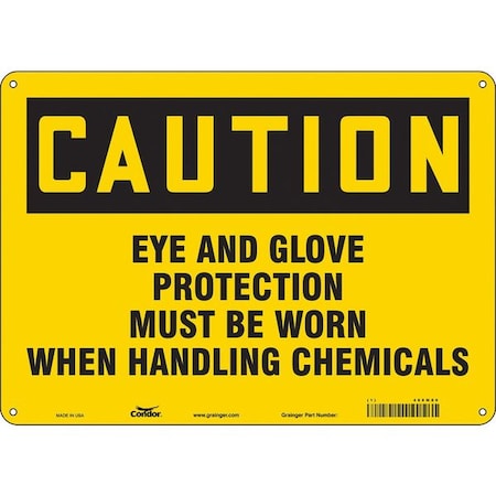 Safety Sign, 10 in Height, 14 in Width, Fiberglass, Horizontal Rectangle, English, 468M80