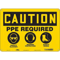 Safety Sign, 10 in Height, 14 in Width, Fiberglass, Horizontal Rectangle, English, 468P37
