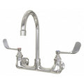 Manual Gooseneck Service Sink Faucet, 8" Mount, Chrome 2 Hole