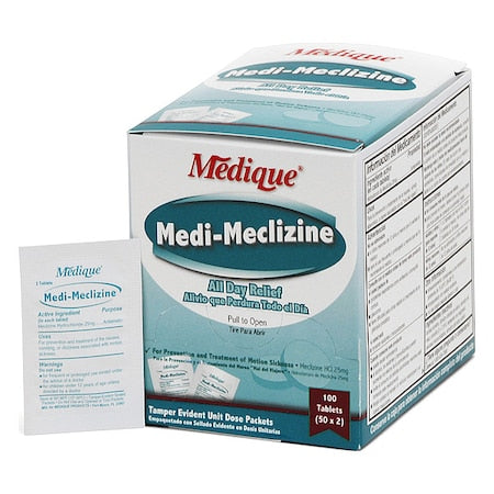Motion Sickness Relief, Tablet, 25mg, PK100
