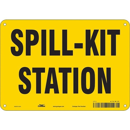 Spill Kit Station, 10 in W x 7 in H, Vertical Rectangle, Aluminum, 470N35