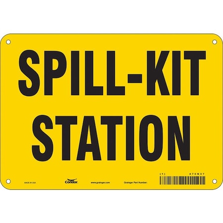 Spill Kit Station, 10 in W x 7 in H, Vertical Rectangle, Polyethylene, 470N37