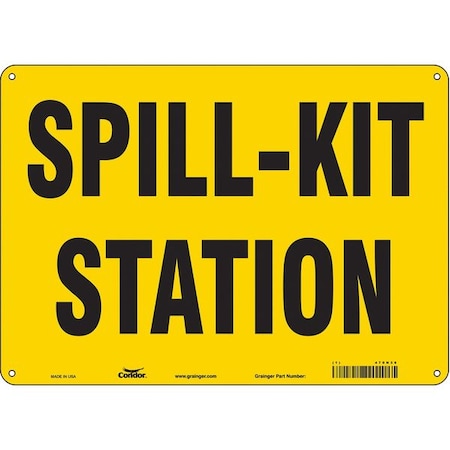 Spill Kit Station, 14 in W x 10 in H, Horizontal Rectangle, Polyethylene, 470N38