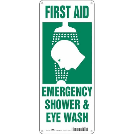 First Aid Emergency Shower & Eye Wash, Polyethylene, 17 in x 7 in, Mounting Holes