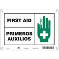 First Aid/Primeros Auxilios, 10 in W x 7 in H, Vertical Rectangle, Aluminum, 471R90