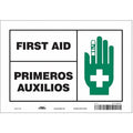 First Aid/Primeros Auxilios, 10 in W x 7 in H, Vertical Rectangle, Vinyl, 471R95