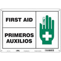 First Aid/Primeros Auxilios, 14 in W x 10 in H, Horizontal Rectangle, Vinyl, 471R96