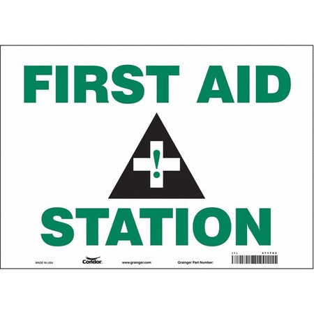 First Aid Station, 14 in W x 10 in H, Horizontal Rectangle, Vinyl, 471T82