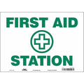 First Aid Station, 14 in W x 10 in H, Horizontal Rectangle, Vinyl, 471T76
