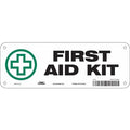 First Aid Kit, 10 in W x 3 1/2 in H, Vertical Rectangle, Polyethylene, 471T09