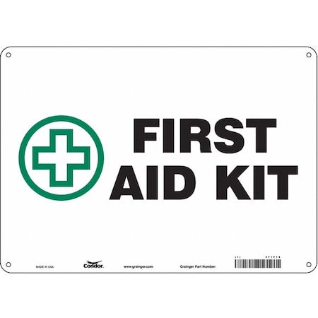 First Aid Kit, 14 in W x 10 in H, Horizontal Rectangle, Aluminum, 471T15