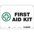 First Aid Kit, 10 in W x 7 in H, Vertical Rectangle, Polyethylene, 471T18