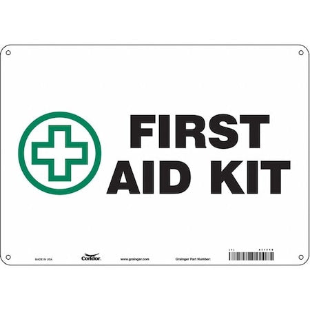 First Aid Kit, 14 in W x 10 in H, Horizontal Rectangle, Polyethylene, 471T19